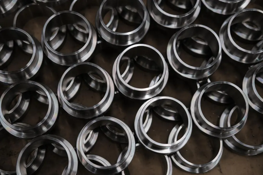 Production lot of turned stainless bushings